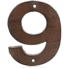 Haus- & Türnummern aus Gusseisen Nummern 0-9, A-E - in Rustikal Braun