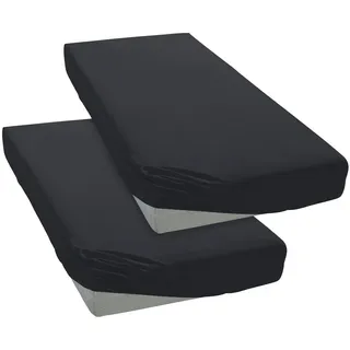 MY HOME Spannbettlaken Paprika Microfaser 90 x 200 cm schwarz 2 St.