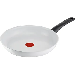 Tefal Ceramic Control Bratpfanne 28 cm, Pfanne Induktion, sichere Keramikpfanne, Thermo-Signal bei idealer Brattemperatur, leichte Reinigung, für alle Herdarten geeignet, weiß, C41706