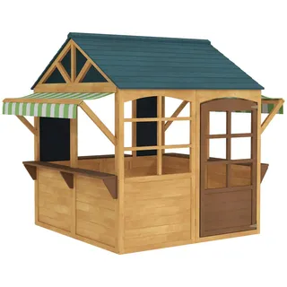 Aiyaplay Kinderspielhaus Tannenholz Braun , Holz , 117x144x173 cm , Freizeit & Co, Gartenspielzeug, Spielhäuser