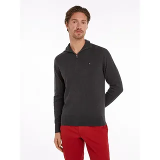 Tommy Hilfiger Troyer »PIMA ORG CTN CASHMERE ZIP MOCK« TOMMY HILFIGER Dark grey heather