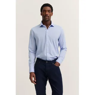 Bugatti Langarmhemd »Modern Fit« mit Kent-Kragen und Stretch-Funktion, blau