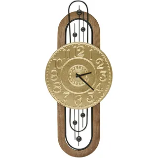 Beliani Wanduhr 36 cm Vintage Retro Design gold/schwarz