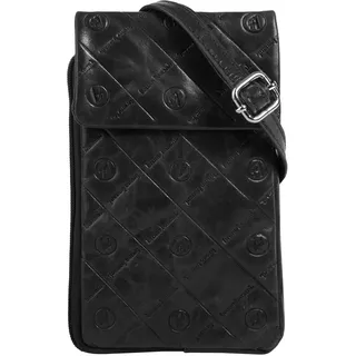 Umhängetasche BRUNO BANANI, Damen, Gr. B/H/T: 13cm x 20cm x 3cm onesize, schwarz, Leder, leicht glänzend, unifarben, Taschen Umhängetasche, echt Leder