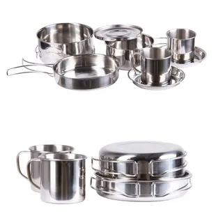 Mil-Tec Edelstahl Kochset 8-teilig