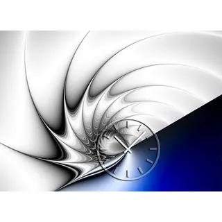 4260 Dixtime Designer Wanduhr, Wanduhren, Moderne Wohnraumuhr 70cm x 100cm - Schwarz, Weiß, Grau