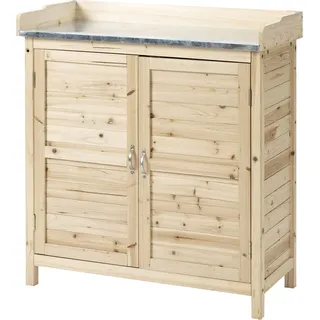 Gartenschrank Pflanztisch Mit Unterschrank Holz Geräteschrank Schrank Mit 2 Einlegeböden Geräteschuppen Garten Schuppen Outdoor Natur 83 X 40 X 92 Cm