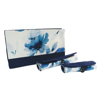KnitPro K12853 Blossom Roll-On-Fälle, Baumwolle, Blau, 29 x 17 x 6,5 cm
