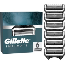 Gillette Intimate Rasierklingen für den Intimbereich, 6 Intimrasierer Ersatzklingen für Nassrasierer, mit Gleitstreifen für eine sanfte Anwendung, dermatologisch getestete Klingen für Rasierer