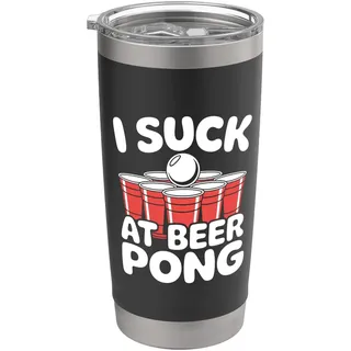 I Suck At Beer Pong, lustige Studentenwohnheim-Bruderschaft Doppelwandiger Edelstahl-Thermobecher