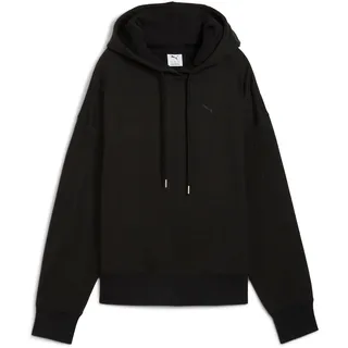 Kapuzensweatshirt PUMA "HER OVERSIZED HOODIE FL", Damen, Gr. XS, schwarz (puma schwarz), Fleece, Obermaterial: 68% Baumwolle, 32% Polyester, unifarben, oversize normal, angesetztes Bündchen, Sweatshirts Kapuzensweatshirt, mit Kängurutasche, mit Kapuze, Oversize-Passform