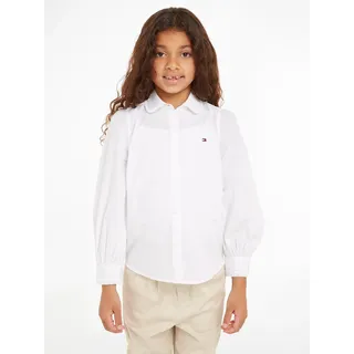 Tommy Hilfiger Klassische Bluse »RUFFLE COLLAR SHIRT«, mit Puffärmeln und Ruffle Kragen, weiß