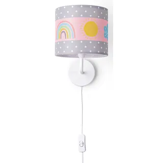 Paco Home Wandleuchte »Cosmo 962«, 1 flammig, Leuchtmittel E14   ohne Leuchtmittel, Lampe Kinderzimmer Stecker âˆ...18cm Regenbogen Wolken Sonne E14, weiß