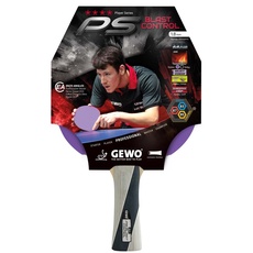 GEWO PS Blast Control Tischtennisschläger - ITTF genehmigter Profi-Tischtennisschläger, Fertigschläger mit kontrolliertem Thunderball 2 Belag und hohen Rotationseigenschaften, konkav, 1,8mm Schwamm