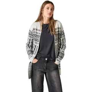 CECIL Damen B253866 Gemusterter Cardigan, Soft Silver Melange, S EU