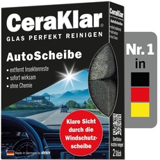 Bild CeraKlar AutoScheibe, 2 Glasreiniger kratzfrei, Scheibenreiniger Auto für schnelle Reinigung, Auto Scheibenreiniger, Autoschwamm außen Scheibe