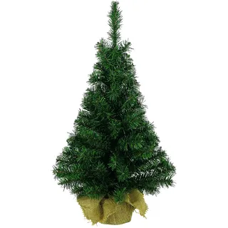 Kaemingk Tannenbaum künstlich im Jutesack 60cm grün