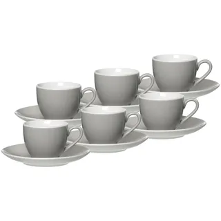 Ritzenhoff & Breker Tasse »Espressotassen und -untertassen Doppio 80 ml 6er Set«, grau