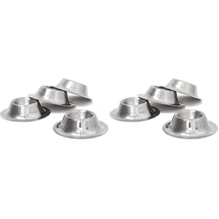 Relaxdays Eierbecher Edelstahl 4er Set, stapelbarer Eierständer f. Frühstück daheim u. unterwegs, edle Becher, Silber (Packung mit 2)