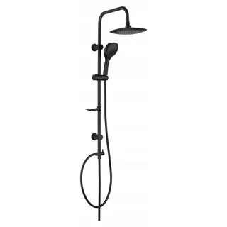 Duschsäule Schwarz Matt 96 cm mit Regendusche und Multifunktions-Handbrause