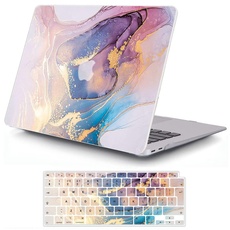 MOKASE Hülle Kompatibel mit MacBook Air 13 Zoll 2021 2020 A2337 M1 A2179 A1932 Touch ID, Plastik Hart Schale Fall & Tastatur Abdeckung für 2018-2021 MacBook Air 13 mit Retina Display, White Gold