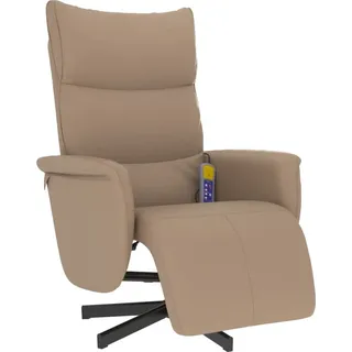 vidaXL Massagesessel mit Fußteil Cappuccino-Braun Kunstleder - Braun