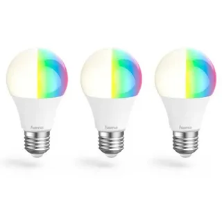 Hama WLAN LED Lampe E27 8,5 W mehrfarbig RGBW 3 St.