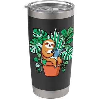 Faultier Topf Monstera Zimmerpflanze Botanische Pflanze Parent Art Doppelwandiger Edelstahl-Thermobecher