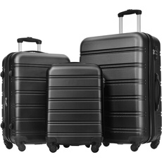 Merax erweiterbare Koffer-Sets mit TSA-Schlössern, 3-teiliges leichtes Koffer-Set