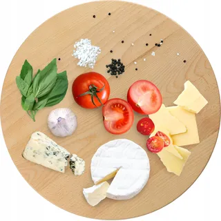 KADAX drehbare Servierplatte "Cesa", aus natürlichem Holz, Servierteller, Snackteller, Platten, 50 cm