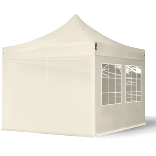 TOOLPORT Faltpavillon 3 x 3 m inkl. 4 Seitenteile Creme