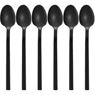 Gräwe Kaffeelöffel Lissabon, 6er Set, schwarz, Teelöffel, Edelstahl - Titan, Serie