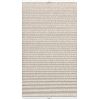 Wohnidee Plissee zur Montage in den Glasfalz, Blickdichtes Faltrollo, Inklusive 4 Montage-Träger und 2 Bediengriffen, Beige, 100 x 130 cm (BxH)