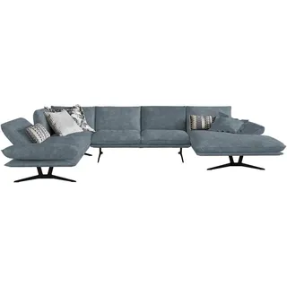 Dieter Knoll Wohnlandschaft , Blau , Leder , Echtleder , Anilinleder, Büffelleder , Uni , U-Form , 359x217 cm , Dgm , Typenauswahl, Fußauswahl, Lederauswahl, Stoffauswahl, seitenverkehrt erhältlich, Rücken echt , Wohnzimmer, Sofas & Couches, Wohnlandschaften, Wohnlandschaften in U-Form