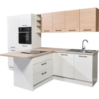BASIC by Balculina Küchenzeile Girona 325 cm weiß E-Geräte