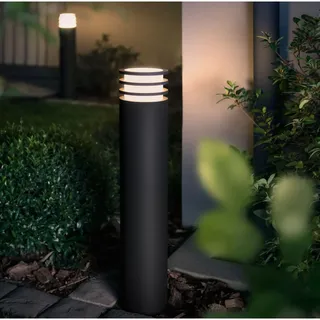 Philips Wegeleuchte Aluminium 77,0 cm inkl. E27 LED-Lampe grau