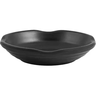 H&H, 6er Set Servierteller aus Melamin, Schieferoptik, Schwarz, 10 x 2 cm