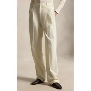 Polo Ralph Lauren für Damen. 211A10722001 Beigefarbene Bacall-Hose aus Wollmischung (42), Lässig, Wolle, Klassisch