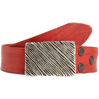 Rettungsring Gürtel Ledergürtel, mit austauschbarer Schließe »Seegras Rechteck«, rot