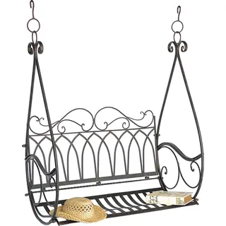 DanDiBo Hängebank Metall Braun Wetterfest Schaukel Gondel Hängesessel 1868 2 Sitzer Gartenbank - Braun
