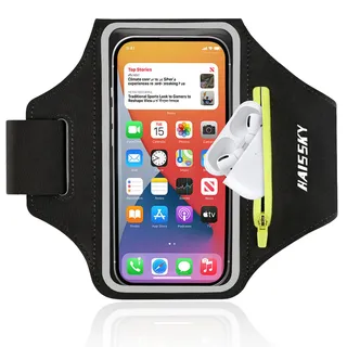 Sportarmband Handy Universal Mit Kopfhörer Running Armband Handytasche für iPhone 15 14 13 12 Pro Max Plus Samsung Huawei Xiaomi bis zu 6,9" Arm Handyhülle Handyhalterung Joggen Armtasche