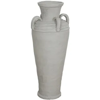 Alexandra House Living Bodenvase Grau Terrakotta 30 x 80 x 30 cm mit Griffen