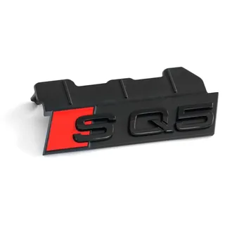 Audi 80A071805 Schriftzug SQ5 Clip Plakette Halterung Kühlergrill Black Edition Emblem, schwarz/rot