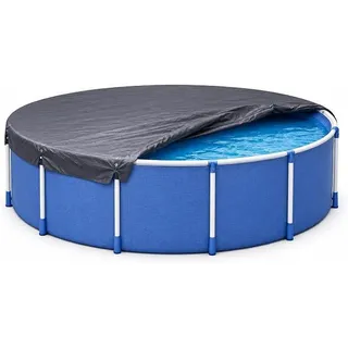 Runde Poolplane aus hochwertiger, extra starker 200 g/m? Folie – UV-beständige Solarabdeckung für ganzjährigen Einsatz im Sommer & Winter – langlebige, schwarze Poolabdeckung (420 – 460 cm (? 520 cm)) - Schwarz