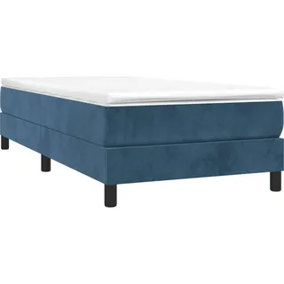 vidaXL Boxspringbettgestell Dunkelblau 100x200 cm Samt - Blau