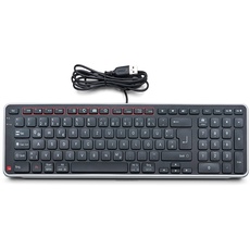 Contour Balance Keyboard | Kabelgebundene Tastatur | QWERTZ Layout | Super Flache Computertastatur | Nummernblock + Mediatasten | Für Zuhause und Arbeit | Für Windows und Mac