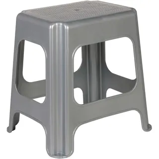 KEEEPER Maxi-Hocker Kunststoff 34 x 43 x 41 cm Silber