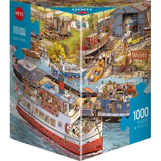 Heye Puzzle Boatyard 1000 Teile Cartoon Puzzle inklusive Poster