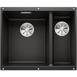 Subline 340/160-U Silgranit PuraDur Hauptbecken links schwarz o.Afb.