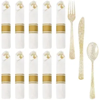Plastik Besteckset - elegant Design - 10er Set - BPA-frei